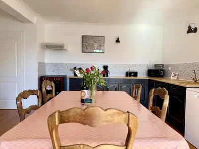 Cuisine ou kitchenette dans l'établissement Gîte Omaha 3 étoiles - La Ferme Delaunay