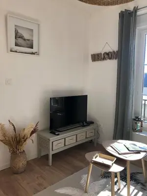 Télévision ou salle de divertissement dans l'établissement Appartement de la plage