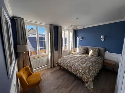 Un ou plusieurs lits dans un hébergement de l'établissement Appartement Richard Merrill, en plein centre, 4 pers