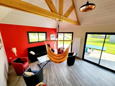 Coin salon dans l'établissement Maison spacieuse 4 chambres