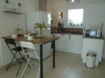 Cuisine ou kitchenette dans l'établissement Bagatelle
