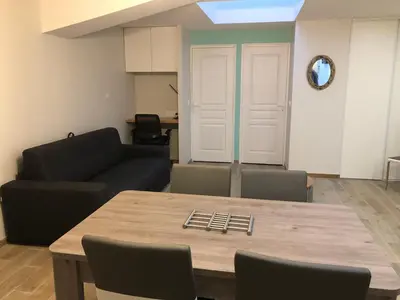 Coin salon dans l'établissement Appartement proximité Saint lo