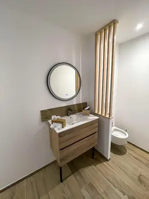 Salle de bains dans l'établissement appartements guesthouse1 et guesthouse2 sword beach