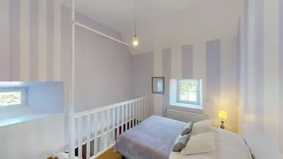 Un ou plusieurs lits dans un hébergement de l'établissement La Clef Decamp Poignière 17 pers jacuzzi, baby-foot, 30 min mer