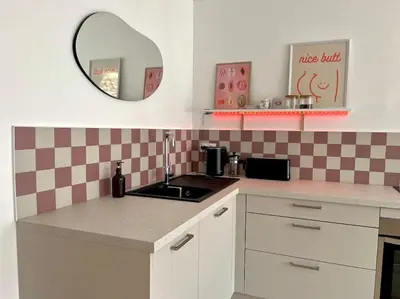 Cuisine ou kitchenette dans l'établissement La parenthèse amoureuse