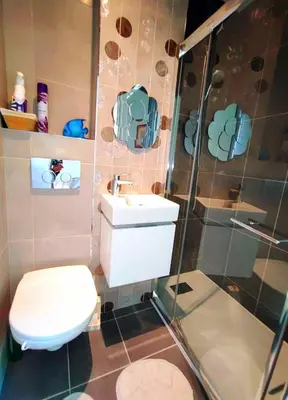 Salle de bains dans l'établissement Maison de vacances avec jardin et parking privés