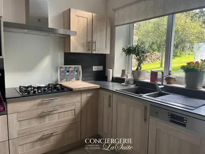 Cuisine ou kitchenette dans l'établissement La croix Luce