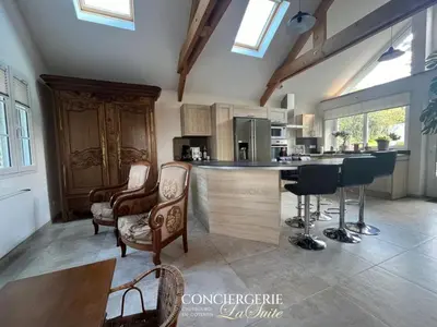 Cuisine ou kitchenette dans l'établissement La croix Luce