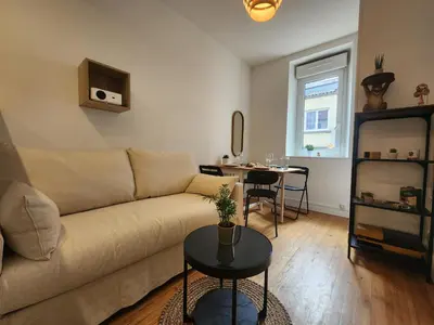 Coin salon dans l'établissement Le Cocon du Château - Appt 4pers - Hypercentre
