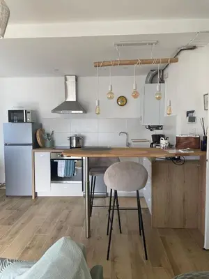 Cuisine ou kitchenette dans l'établissement Grand Studio Balnéaire