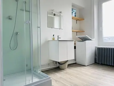 Salle de bains dans l'établissement Les Malakoff