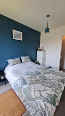 Un ou plusieurs lits dans un hébergement de l'établissement Appartement lumineux dans résidence calme et arborée
