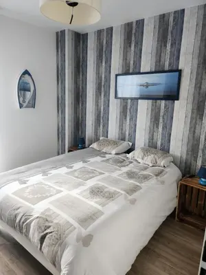 Un ou plusieurs lits dans un hébergement de l'établissement Maison 600m de la mer, votre escapade idéale