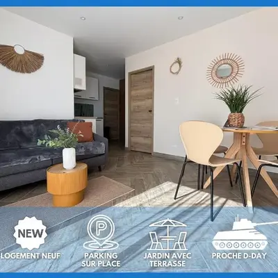Champ de blé Apt neuf indépendant plain pied dans maison contemporaine décoration soignée tout confort terrasse aménagée