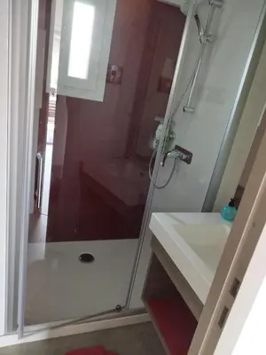 Salle de bains dans l'établissement Chalet