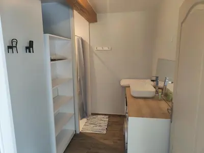 Salle de bains dans l'établissement La Ferme