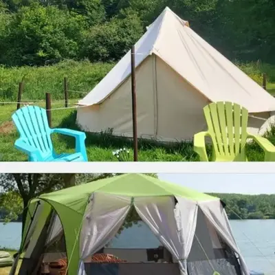 'Glamping' tents one of three to rent fully equipped private equipped kitchen tents too