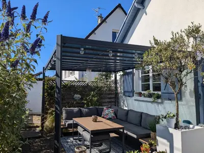 Jardin de l'établissement Maison de pêcheur à 150 m de la mer avec jacuzzi