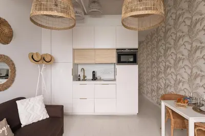 Cuisine ou kitchenette dans l'établissement Ty Peskaiden 2 - Appt vue mer à Cancale