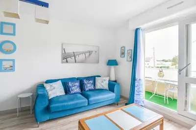 Coin salon dans l'établissement Pégase Bleu - A 500m de la plage