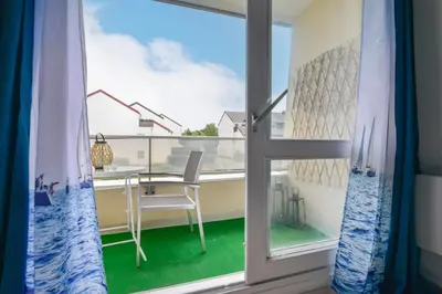 Balcon ou terrasse dans l'établissement Pégase Bleu - A 500m de la plage