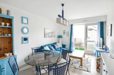Coin salon dans l'établissement Pégase Bleu - A 500m de la plage