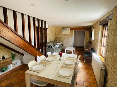 Coin salon dans l'établissement Gesse, Maison avec terrasse