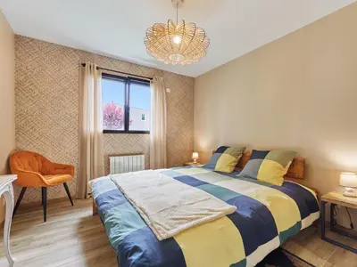 Un ou plusieurs lits dans un hébergement de l'établissement Holiday Home Les sablons by Interhome
