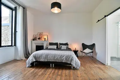 Un ou plusieurs lits dans un hébergement de l'établissement La Villa des Fontenelles - Proche de la mer