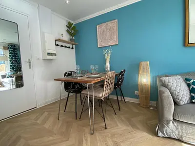 Coin salon dans l'établissement Cosy deux pièces coeur de ville avec parking privé