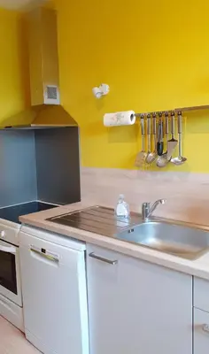 Cuisine ou kitchenette dans l'établissement Le Quai de Juillet