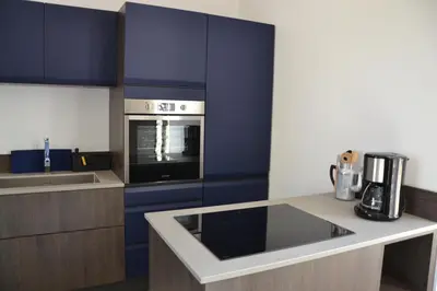 Cuisine ou kitchenette dans l'établissement Les Marais Blancs à Picauville
