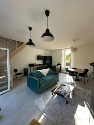 Coin salon dans l'établissement Les Marais Blancs à Picauville