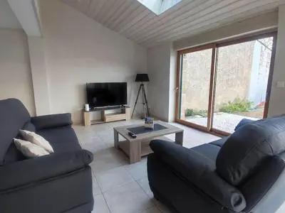 Coin salon dans l'établissement Gîte les goélands