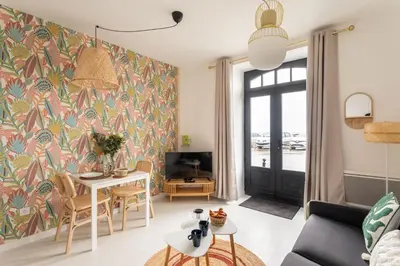 Coin salon dans l'établissement Ty Peskaiden 0 - Appartement vue mer