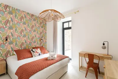 Un ou plusieurs lits dans un hébergement de l'établissement Ty Peskaiden 0 - Appartement vue mer