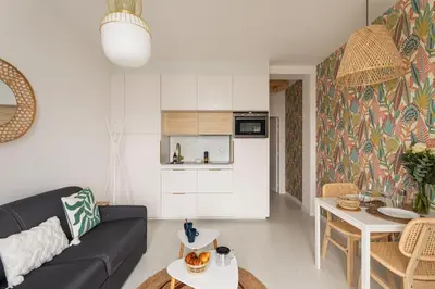 Cuisine ou kitchenette dans l'établissement Ty Peskaiden 0 - Appartement vue mer