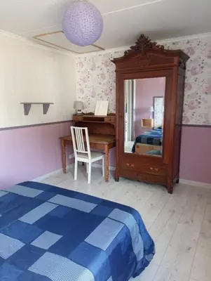 Un ou plusieurs lits dans un hébergement de l'établissement Petite maison toute équipée, au calme entre la mer et la campagne