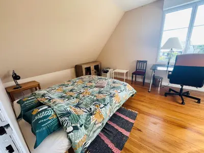 Un ou plusieurs lits dans un hébergement de l'établissement Villa ART - Ver sur Mer