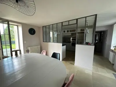 Cuisine ou kitchenette dans l'établissement Le Gite du Pont