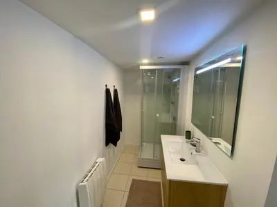 Salle de bains dans l'établissement La mélodie des Vagues