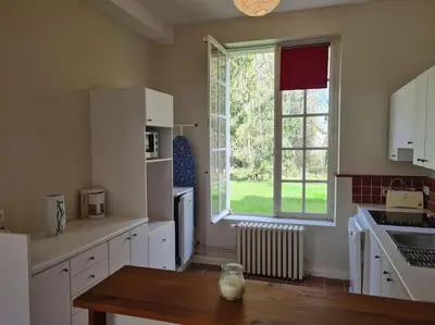 Cuisine ou kitchenette dans l'établissement Les Arcades du Chateau