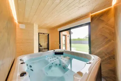 Salle de bains dans l'établissement Le chalet aux portes du pays d Auge
