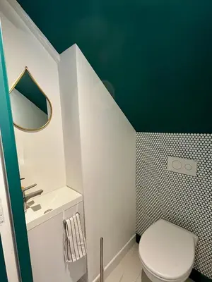 Salle de bains dans l'établissement Maison de bord de mer