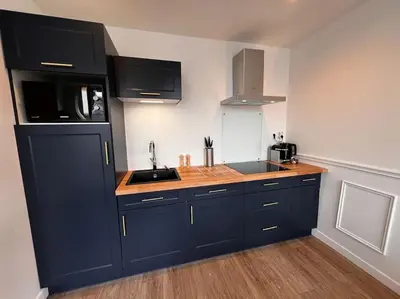 Cuisine ou kitchenette dans l'établissement Appartement Richard Merrill 2 personnes en plein centre