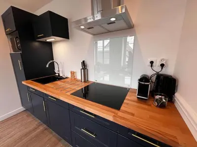 Cuisine ou kitchenette dans l'établissement Appartement Richard Merrill 2 personnes en plein centre