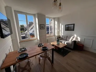 Coin salon dans l'établissement Appartement Richard Merrill 2 personnes en plein centre