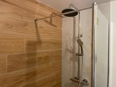 Salle de bains dans l'établissement La Maisonnette des Grèves, 8 min du Mont St Michel