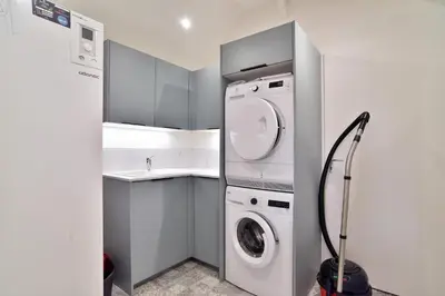 Cuisine ou kitchenette dans l'établissement Cancale à la plage - Maison avec terrasse pour 6