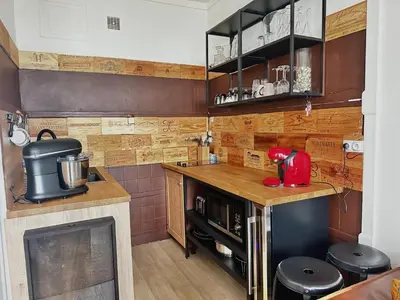 Cuisine ou kitchenette dans l'établissement Bel Horizon, charmant appt avec balcon vue mer